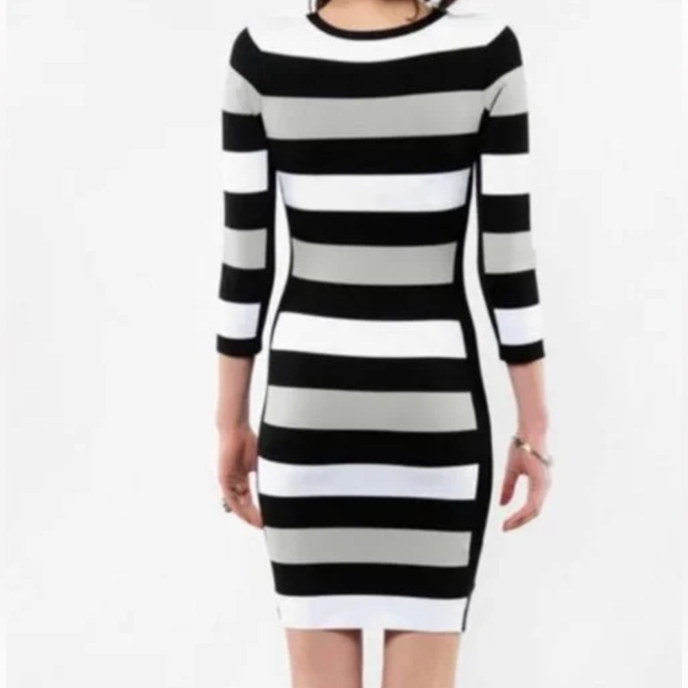 BCBG Max Azria Striped Body Con Dress